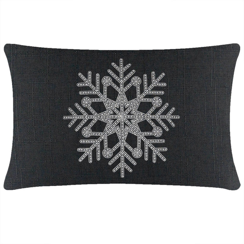 Coussin Sparkles Home | Strass et fausses perles | Rembourrage en plumes | Couleurs personnalisables, Noir