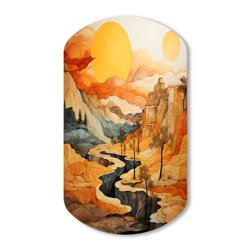 Marylan - art mural asymétrique en métal Canyon, H 31 po x l 19 po