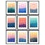 Ensemble de galerie d'art mural encadré, montagne et ciel, silhouette colorée, art sauvage moderne pour chambre à coucher, salon, bureau - 11 po x 14 po x 9 blanc-116741689-116741693