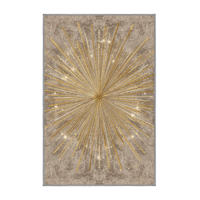 Soft Plush Fairweather New Years Modern & Contemporary Abstract Area Rug in Gray – Gray Binding