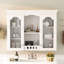 Armoire de salle de bain murale, 2 portes, peu encombrante, finition blanche, tablettes intérieures réglables, blanc, tablette pour fournitures