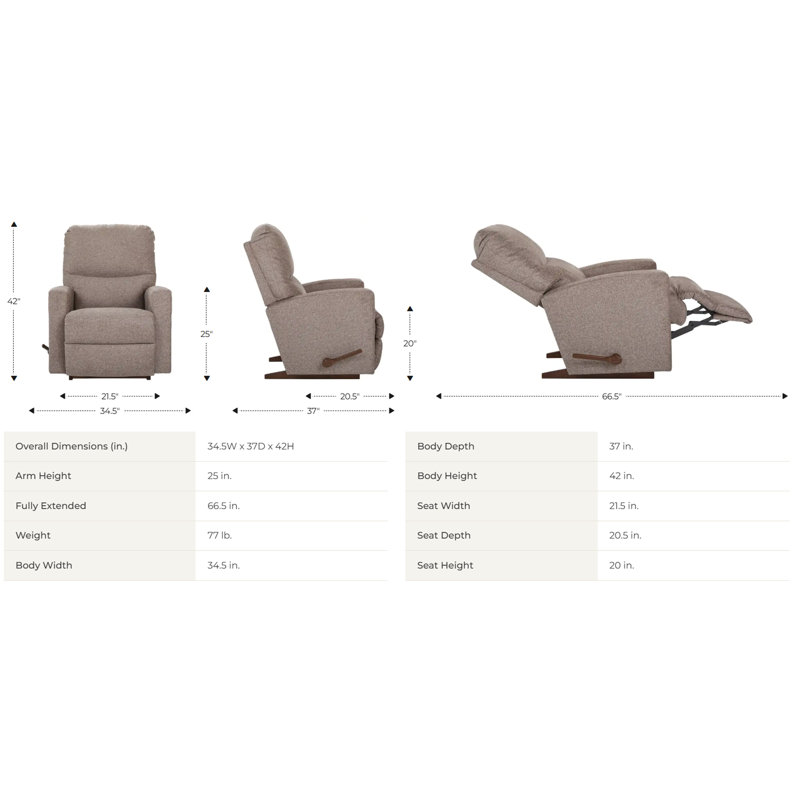 Fauteuil inclinable à bascule Sherman, Brun