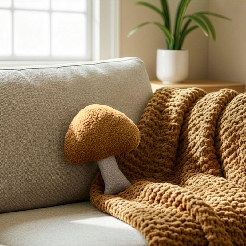 Coussin de qualité supérieure, 10,2 x 8,7 pouces, brun et blanc | 100% polyester, bourre de fibres pour un confort ultime | Idéal pour la décoration intérieure et l'extérieur, conception douce et durable pour une détente quotidienne