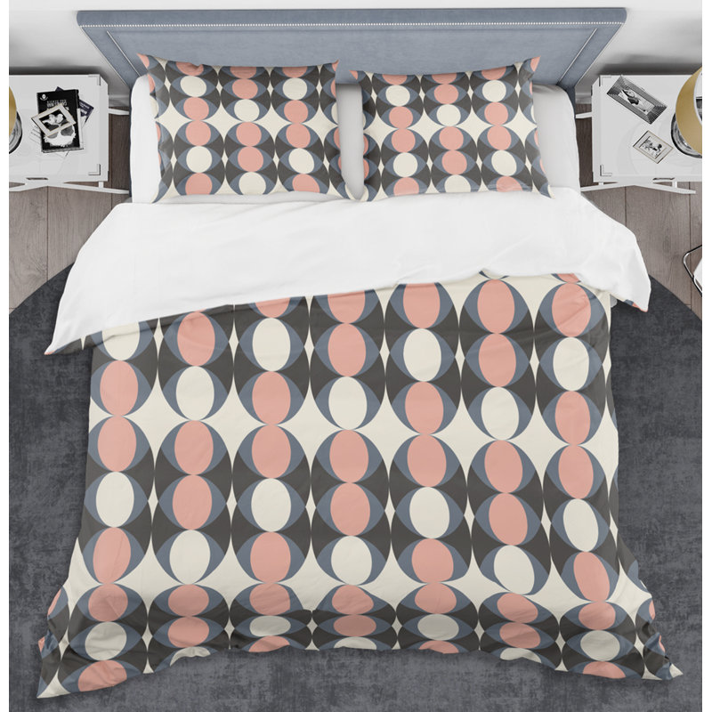 Ensemble de housse de couette rétro-century circulaire ii mid-century, Housse simple + 1 taie décorative