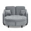 Fauteuil-lit convertible avec pouf de rangement, dossier réglable, 2 oreillers, poche latérale et port USB
