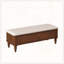 Banc de rangement avec repose-pieds en bois d'hévéa massif de 50,8 pouces avec siège en lin-1401166822