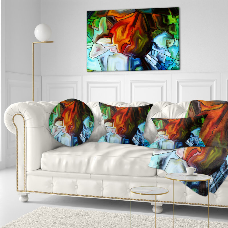 Conception abstraite de vitrail - Coussin imprimé abstrait
