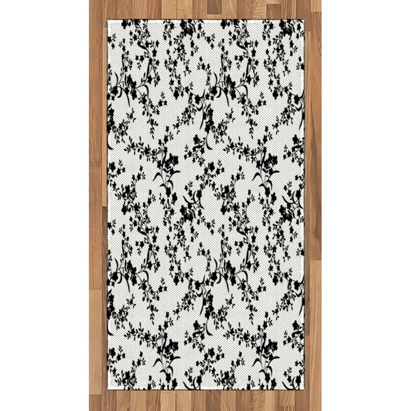 Victorian Floral High Density Long Fiber Poly Threads Decorative Area Rug Carpet, Rectangle 2'7" x 5'