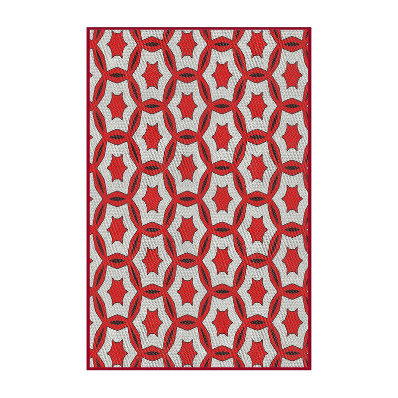 Tapis géométrique rouge / marron, Rectangle 5 pi x 8 pi
