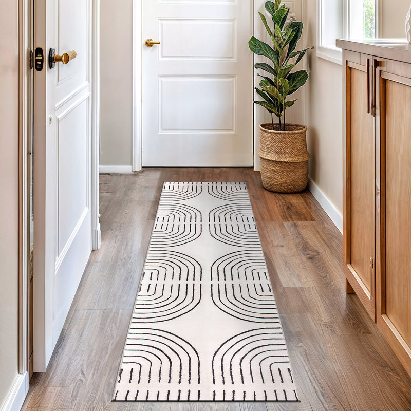 Bohemian Lines Washable Non Slip Area Rugs, Runner 2' x 8'