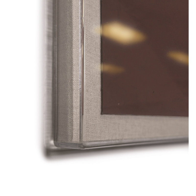 «Blue Brown» par Paule Marrot - reproduction imprimée, Boîte en acrylique, H 56 po x l 44 po x P 1,25 po