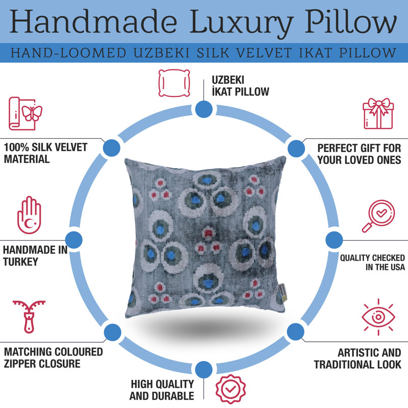 Square Pillow Cover & Insert, Abstract, 18" H x 18" W