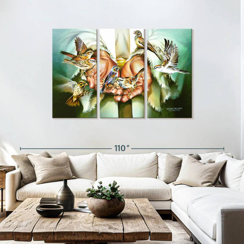 Adella Birds And Hands, 48" H x 74" W