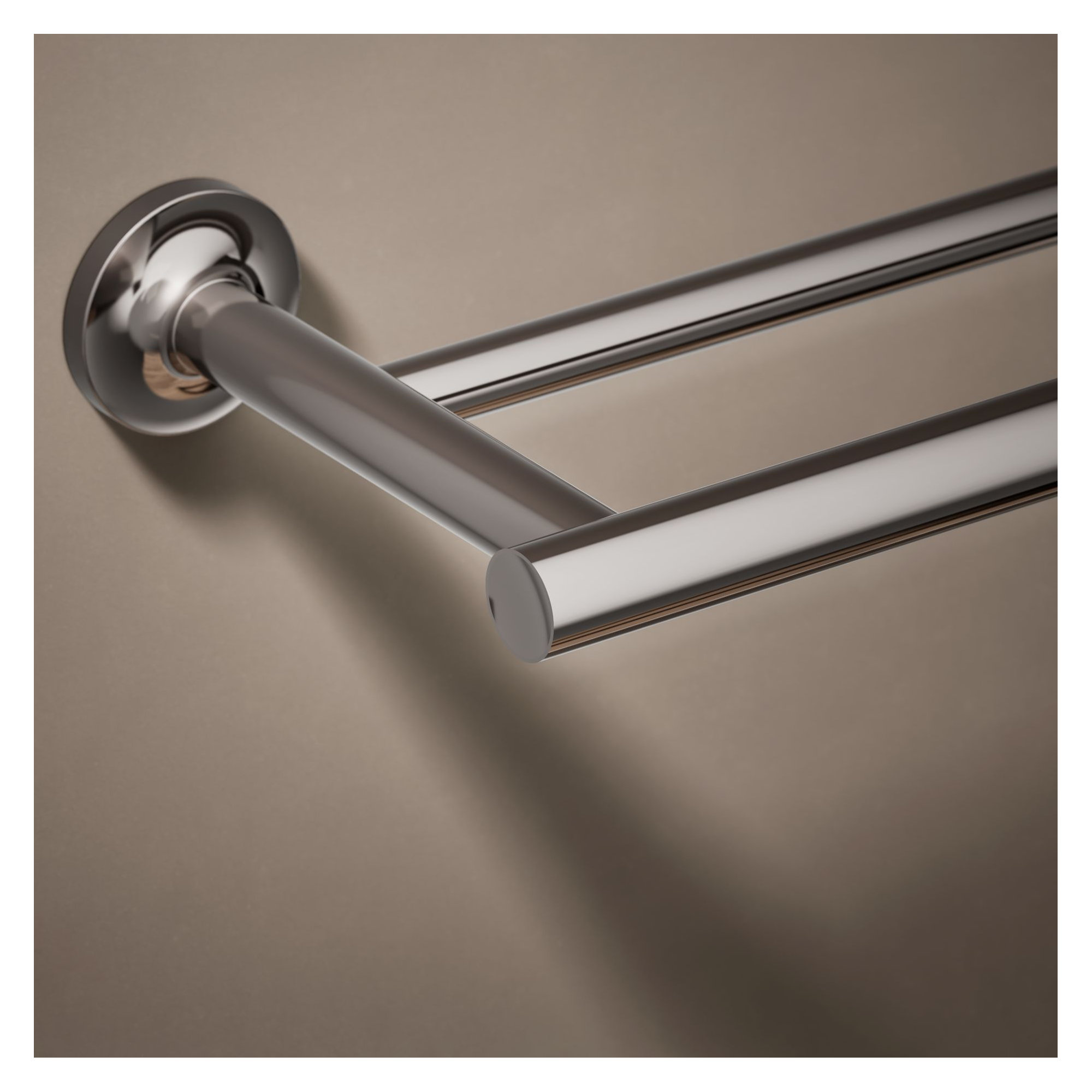 Purist Double 24" Wall Mounted Towel Bar, Vibrant Titanium