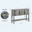 Console 48 po en bois massif avec 2 tiroirs, armoires et tablette inférieure - Buffet de salle à manger de style rétro-132994723-132994725