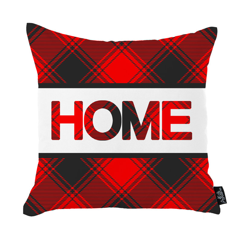 Christmas Red and White Plaid Decorative Throw Pillow Set
