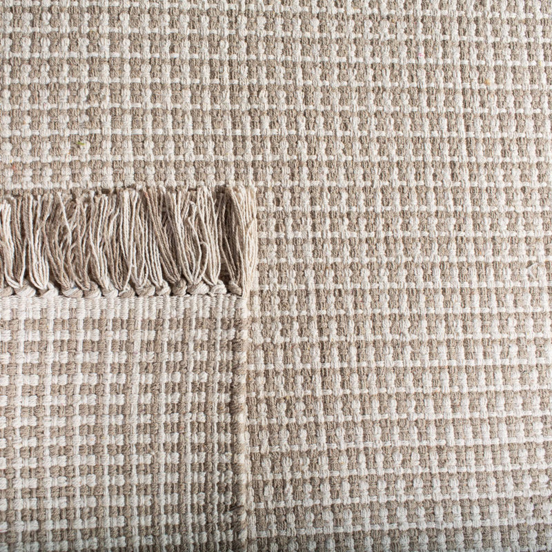 Bester Hand Woven Cotton Solid Color Rug, Square 6'
