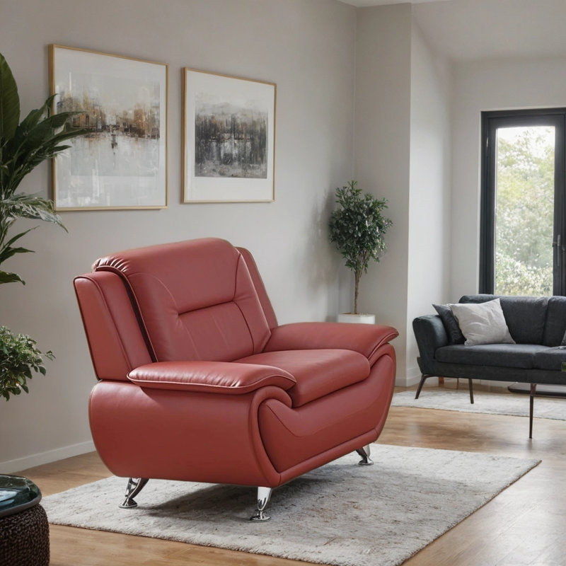 Fauteuil d'appoint 46 po Modern, Rouge