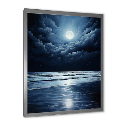 Beach Photo Serene Moonlight II Framed On Canvas Print