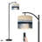 Arc Floor Lamp with Adjustable Lampshade Abstract Modern Blue Seascape Ocean Blue Ocean Waves Standing Lamp 3 Color Temperatures Dimmable Tall Pole Lamp with Foot Switch for Bedroom