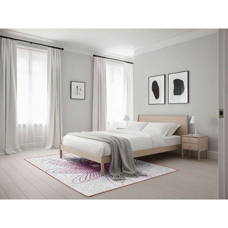 Tapis de zone mauve à motifs, Rectangle 5 pi x 7 pi