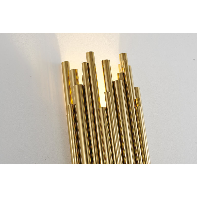 Transitional 2 Light Gold Rod Wall Sconce, Gold