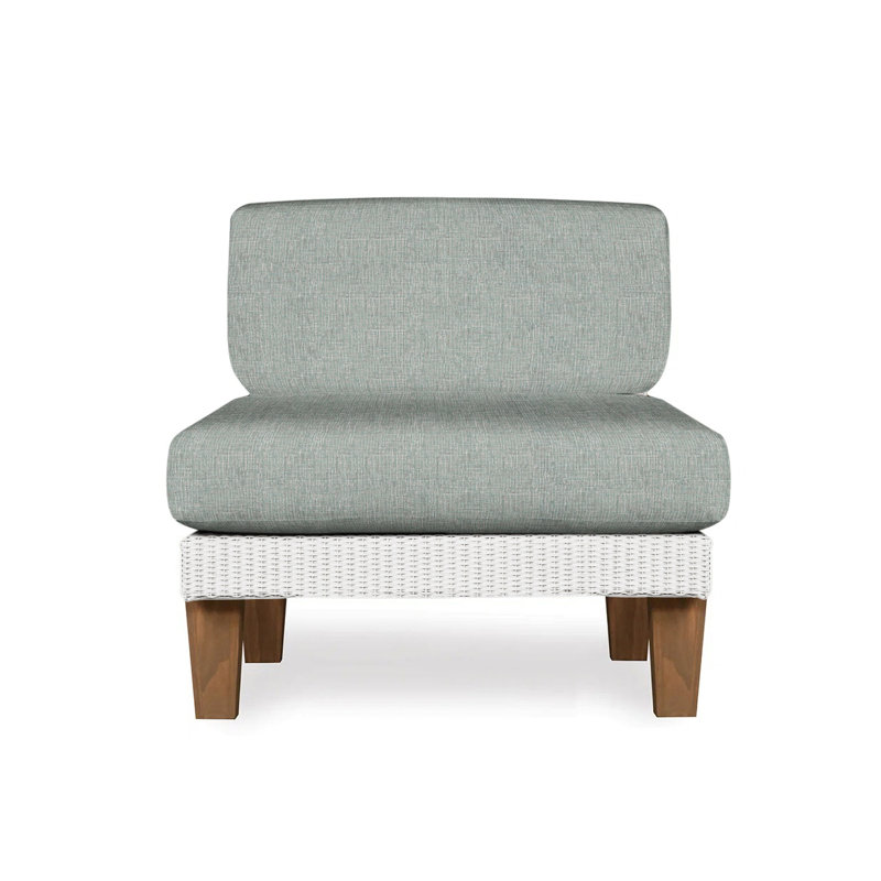 Catalina Outdoor Teak Lounge Chair, Demo Oatmeal, White