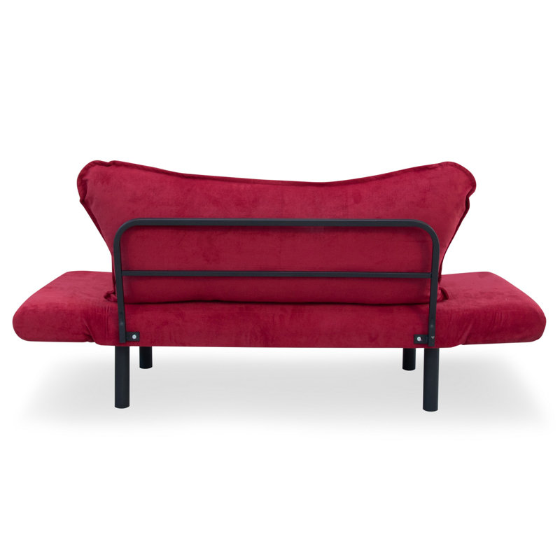 Canapé-lit à accoudoirs arrondis 61,42 po Marlowe, Polyester rouge foncé