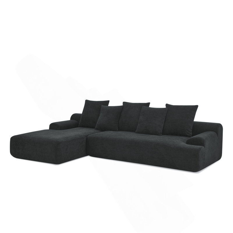 Canapé modulaire en L 110,25 po x 67 po, Noir