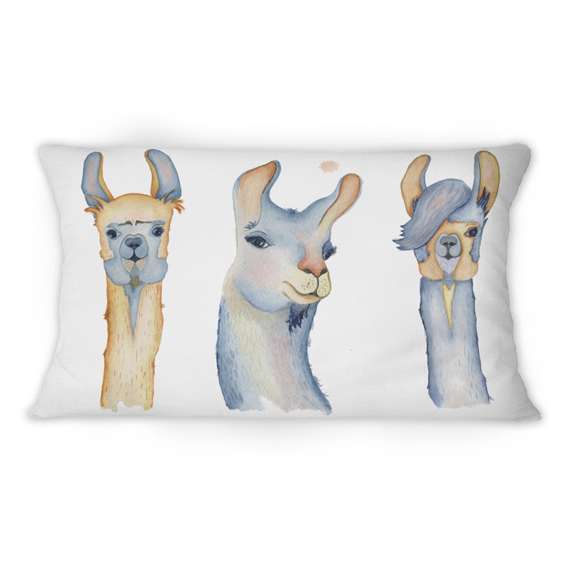Joli dessin de lama II - Coussin décoratif traditionnel imprimé 1
