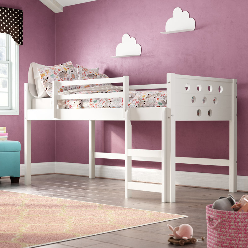 Sote Twin Solid Wood Platform Loft Bed by Harriet Bee, None, White