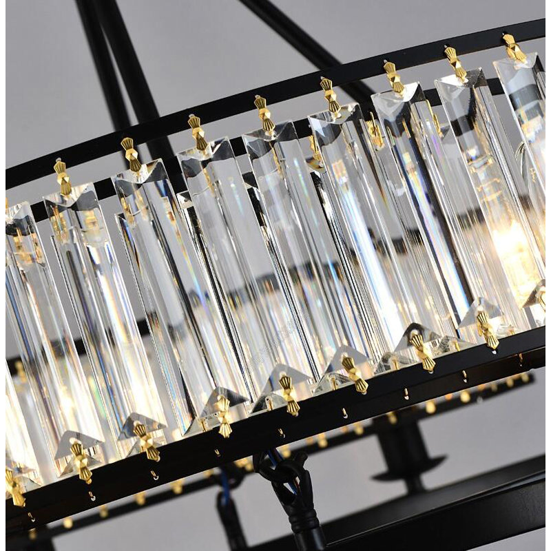 Adjustable 6-Light Crystal Chandelier - American Style Pendant Lighting