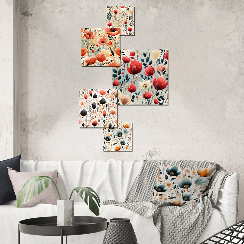 Blythe - ensemble d'art mural floral de 5