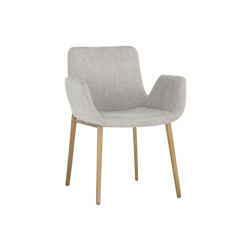 Chaise avec accoudoirs rembourrée Benziger, Gris