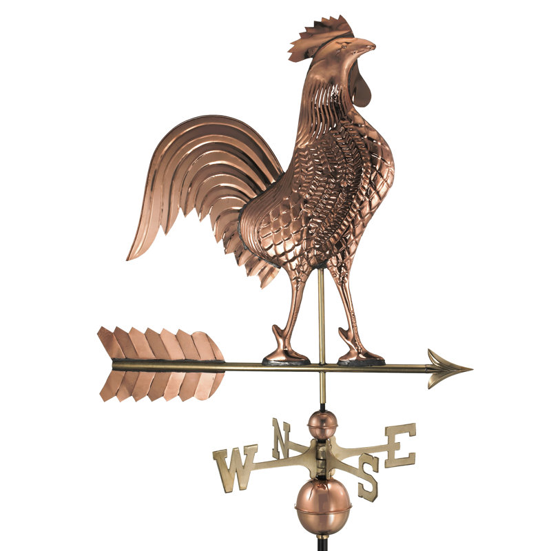 Girouette coq, Poli, H 46 po x l 18 po x P 27 po