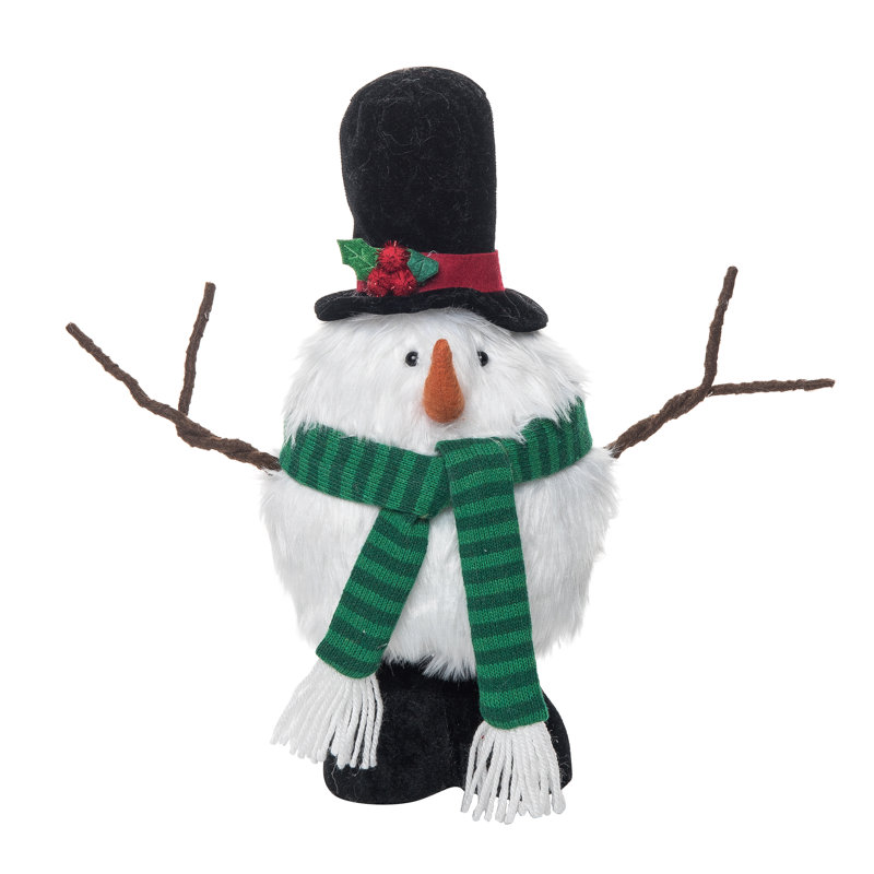  Polyester 13,25 po. Bonhomme de neige de Noël pelucheux multicolore