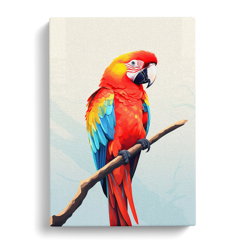 Parrot Minimalism - Wrapped Canvas Print, 50cm H x 35cm W x 3cm D