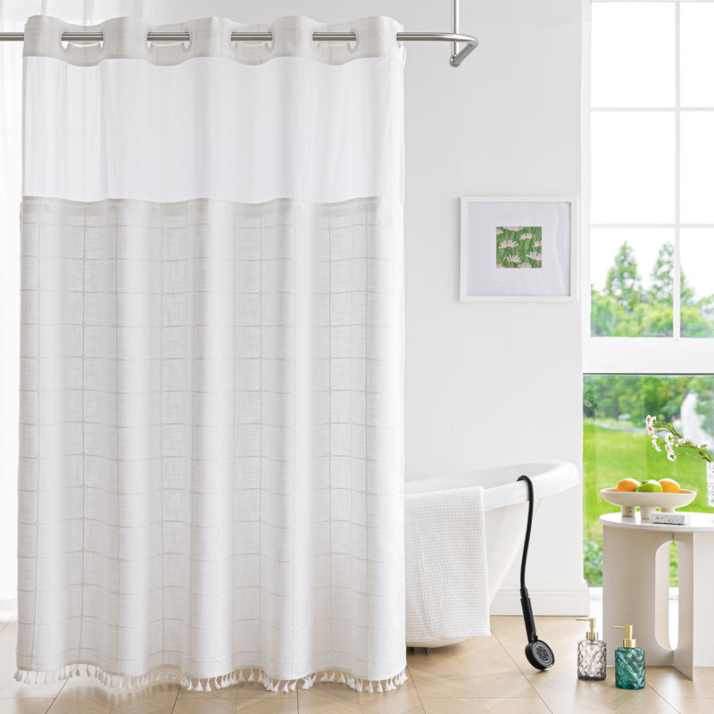 Rideau de douche Clairece, Blanc