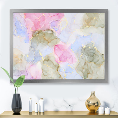 Mauve et bleu, luxe abstrait, fluide VI - peinture sur toile
