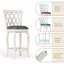 Swivel Upholstered Stool with Solid Wood Frame-2069739330-2069739332