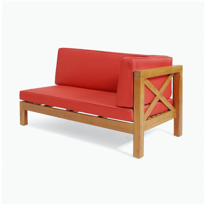 BANC DE COIN B -VA BRAVA AVEC TABLE BASSE, ROUGE