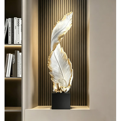 Décoration d'entrée légère en plumes de résine de luxe