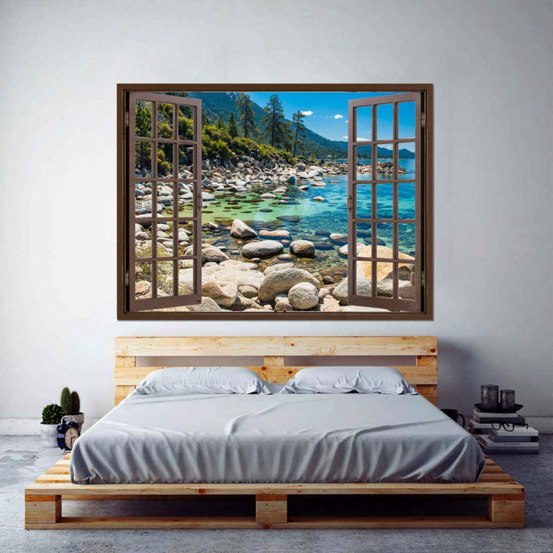 Window Brown Scenery Peel & Stick Border, 36" W x 48" L