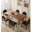 Table de salle à manger rectangulaire en bois massif rétro de style français-110743679