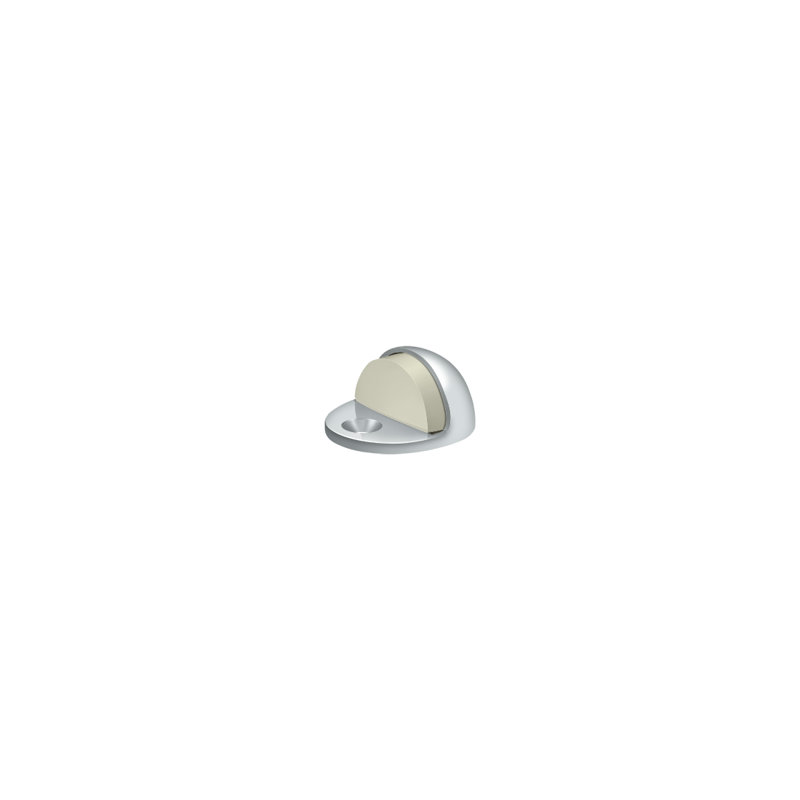 Deltana DSLP316U26 Dome Stop Low Profile, Solid Brass in Polished Chrome, Polished Chrome