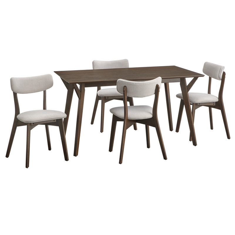 Ensemble de salle à manger Colella, Beige, 5 pièces: table, 4 chaises