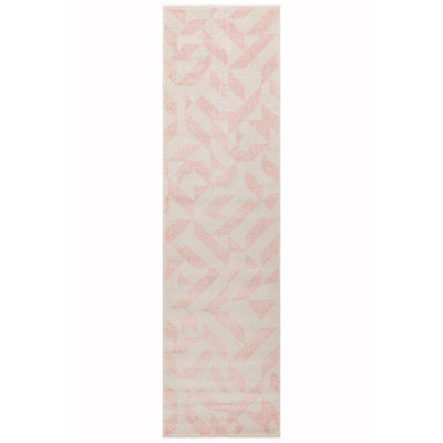 Brannon Pink Shapes Area Rug