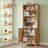 Mid-century Modern Bookcase, 70.9" Tall Storage Cabinet With Fluted Doors & Adjustable Shelves, For Living Room, Office, Kitchen-1096033416