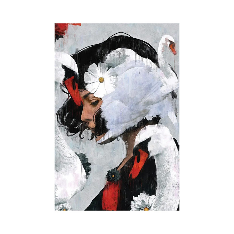 Swan 1 Piece Wrapped Canvas Wall Art, 45.72cm H x 30.48cm W