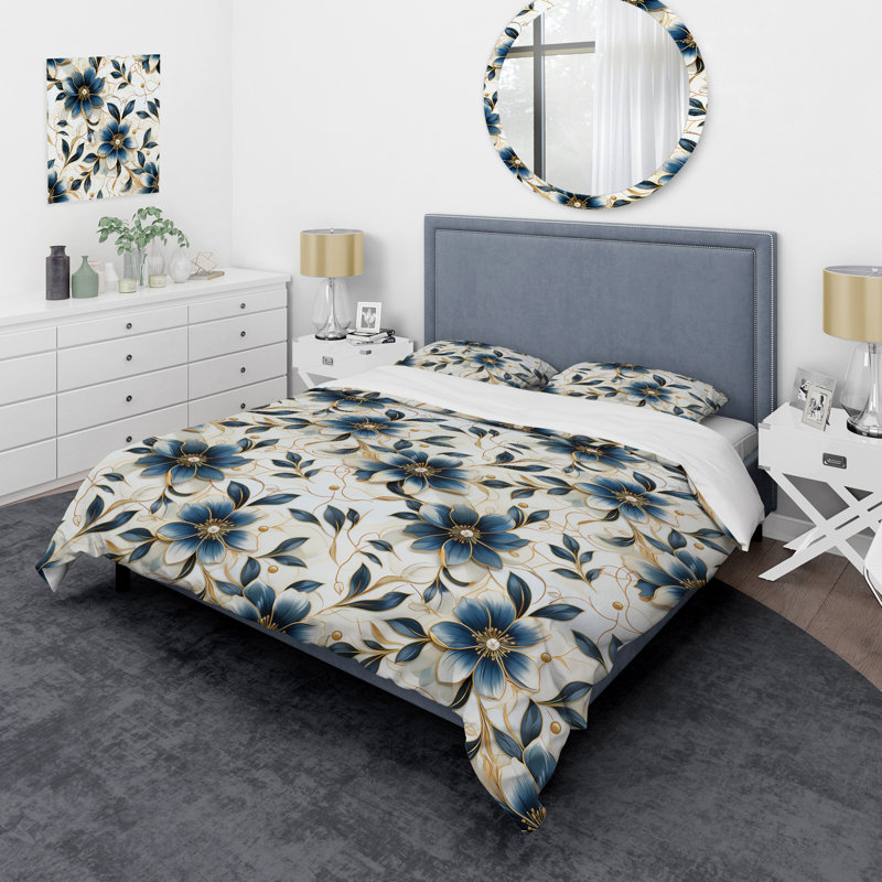 Ensemble de housse de couette rétro à motif marbré rétro, Housse de couette simple + 1 taie décorative stan